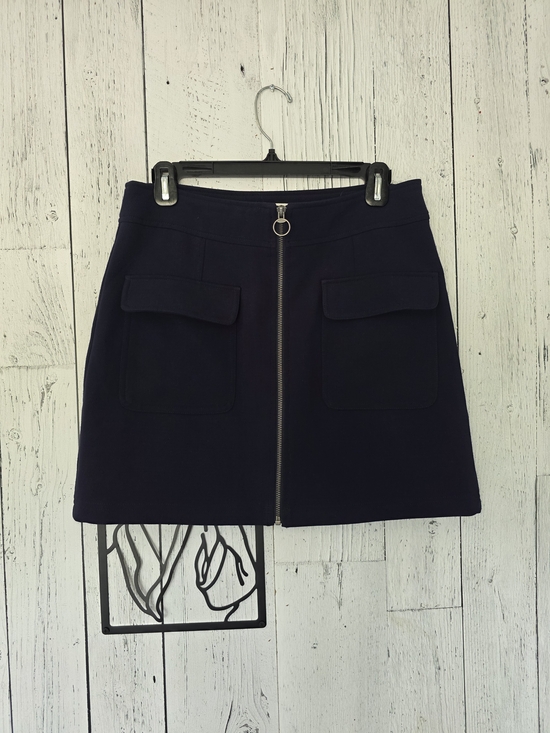 Forever 21 Dresses & Skirts - Forever 21 Navy Zip Front Mini Skirt Size Large Fully Lined Stretch Pockets